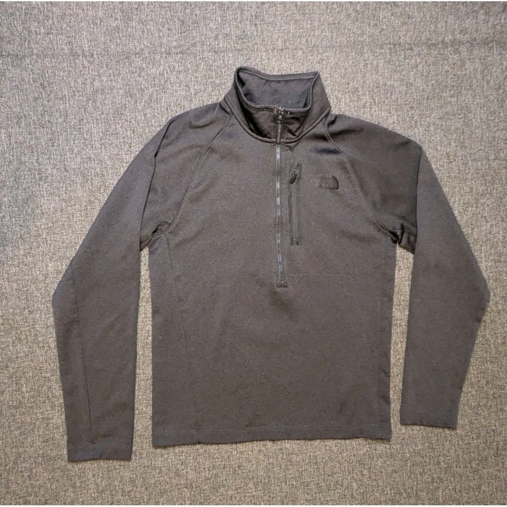 The North Face Mens Apex Half Zip Jacket Fleece Lined Pockets Black Small S/P